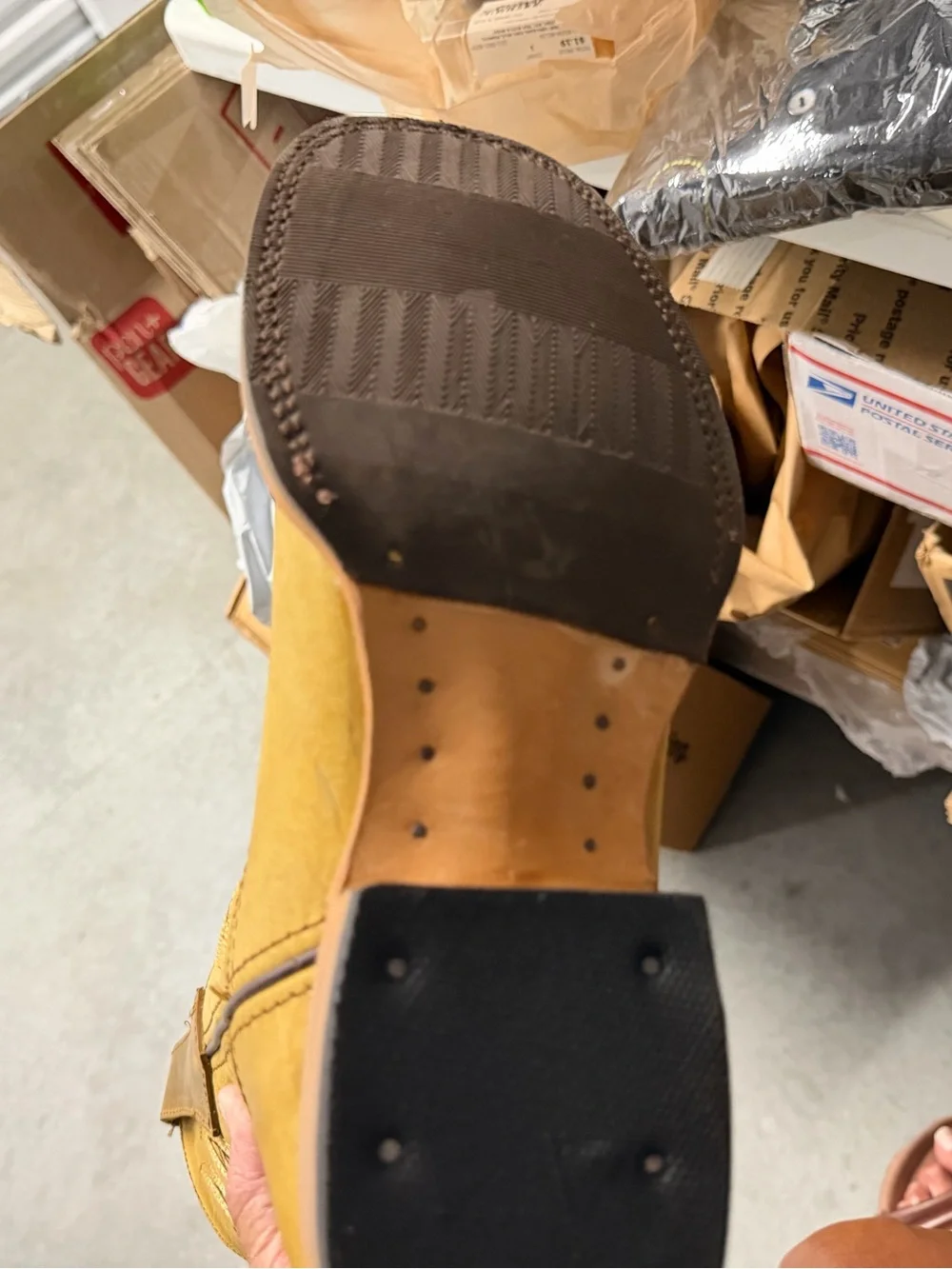 Boots LOS ALTOS square toe men’s 7/women’s nine light tan new with box replaceme